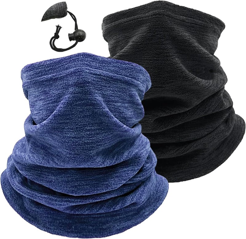 Beurlike 2 Pack Winter Neck Warmer Gaiter Women Men Fleece Warm Windproof Face Scarf Cover Ski Mask for Cold Weather - Image 1